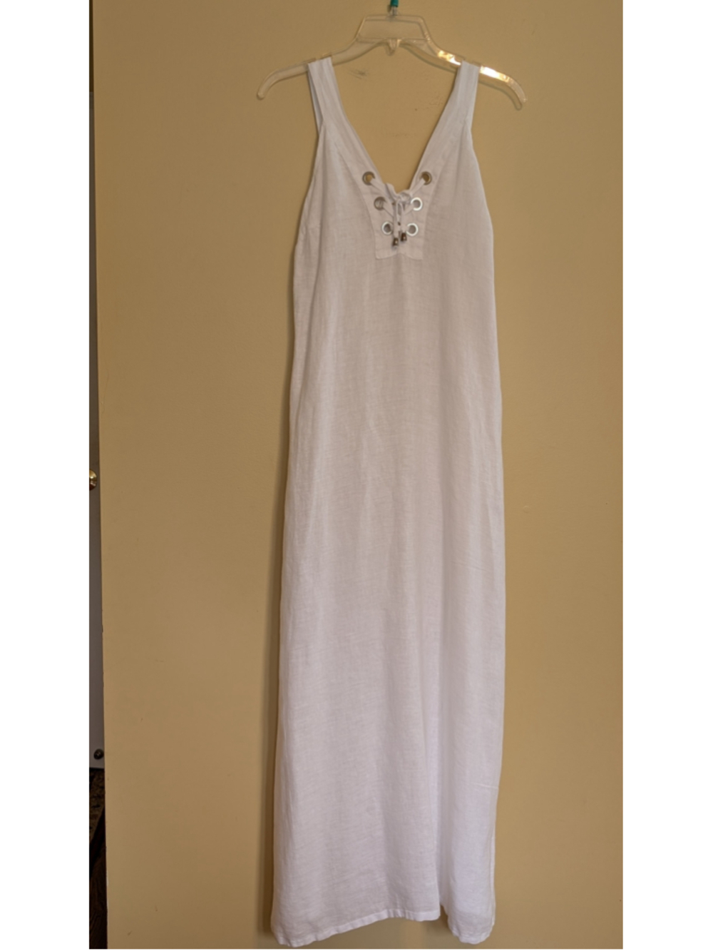 Women's Laura Gotti White Linen Maxi Dress Size S